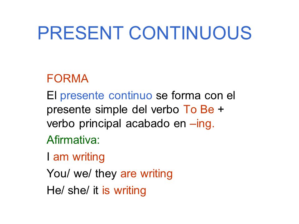 present continuous